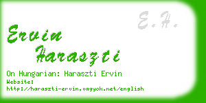 ervin haraszti business card